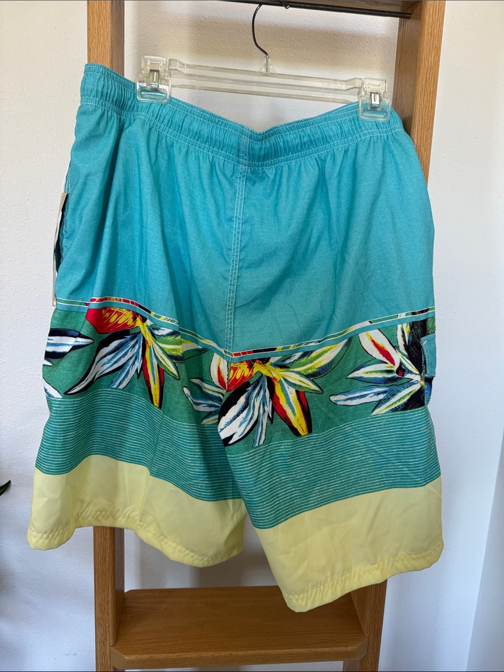 🆕 RS Surf Men's Teal & Yellow Floral Swim Trunks - Picture 7 of 12